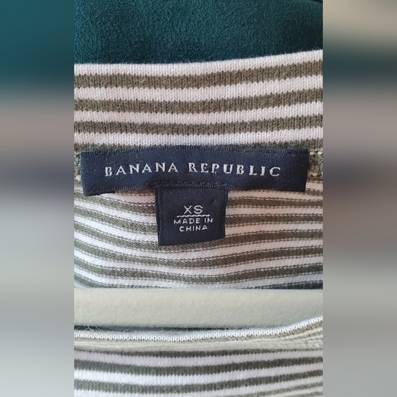 💚5/$25 Banana Republic Striped 100% Cotton Boat Neck 3/4 Sleeve Dress XS - Picture 2 of 6